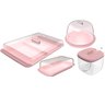 Conjunto Porta Frios Manteigueira Porta Queijo Minas E Açucareiro Rosa Quartzo - 1