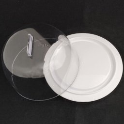 Queijeira Porta Queijo Com Tampa Cúpula Suporte De Frios Branco - 2