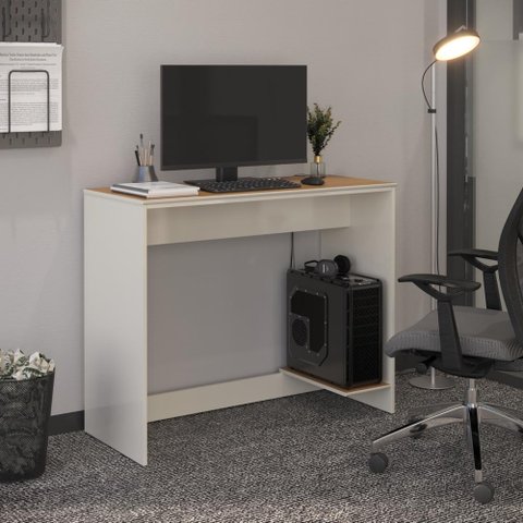 Escrivaninha Smart Office com Passa Fios e Tampo Mdf Usinado 91cm