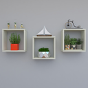 Ver imagem 1 de Kit com 3 Nichos Decoração para Quarto Nude 30x30x12cm