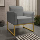Ver imagem 2 de Kit Namoradeira E 2 Poltronas Industrial Dourada Grafite