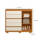 Ver imagem 3 de Guarda Roupa Casal Doble 06 Portas e Cômoda Sapateira Duetto 01 Porta e 05 Gavetas Cinamomo Off