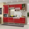Cozinha Sicília Compacta Argila/Vermelho/Preto 11 Portas 3 Gavetas Multimóveis - 1