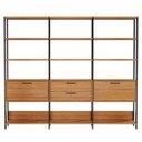 Ver imagem 2 de Estantes para Livro Sala Prateleiras e Gavetas Industrial 100% Mdf Freijó/preto Fosco