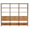 Estantes para Livro Sala Prateleiras e Gavetas Industrial 100% Mdf Freijó/preto Fosco - 2