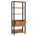 Ver imagem 3 de Estante para Sala com Prateleiras Dalla Costa 100% Mdf Freijó/preto Fosco