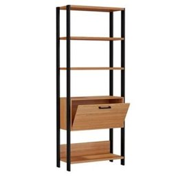 Estante para Sala com Prateleiras Dalla Costa 100% Mdf Freijó/preto Fosco - 3