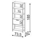 Ver imagem 4 de Estante para Sala com Prateleiras Dalla Costa 100% Mdf Freijó/preto Fosco