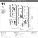 Ver imagem 3 de Guarda Roupa Closet com Gavetas Dalla Costa 100% Mdf Freijó/preto Fosco