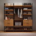 Ver imagem 1 de Guarda Roupa Closet com Gavetas Dalla Costa 100% Mdf Freijó/preto Fosco