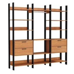 Guarda Roupa Closet com Gavetas Dalla Costa 100% Mdf Freijó/preto Fosco - 2