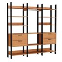 Ver imagem 2 de Guarda Roupa Closet com Gavetas Dalla Costa 100% Mdf Freijó/preto Fosco