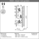 Ver imagem 3 de Closet Modulado 2 Gavetas 5 Prateleiras 73,5cm Tw401 Dalla Costa - Freijó/preto Fosco