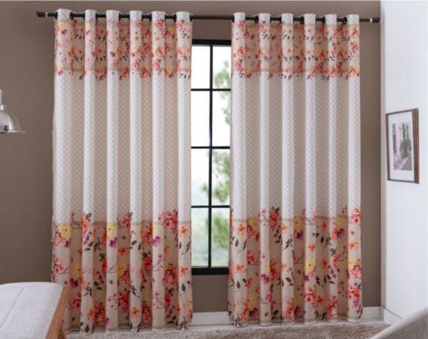 Cortina Para Sala Estampada 3,00x2,40m Janela Porta Praga Sultan