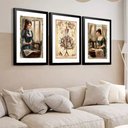 Ver imagem 1 de Kit 3 Quadros Grandes Costureira Vintage 60x48cm:moldura Preta