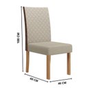Ver imagem 4 de Sala de Jantar Mesa Isa 120cm Vidro com 4 Cadeiras Linho Courino Helo Bege/Mel/Caramelo