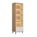 Ver imagem 4 de Cristaleira MDF 70cm 2 Portas em Vidro Bless Branco/Jequitibá/Off White