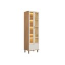 Ver imagem 2 de Cristaleira MDF 70cm 2 Portas em Vidro Bless Branco/Jequitibá/Off White