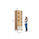 Ver imagem 3 de Cristaleira MDF 70cm 2 Portas em Vidro Bless Branco/Jequitibá/Off White