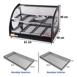Estufa Para Salgados 8 Bandejas Duplas 110v Vidro Curvo Elétrico - EAMD08 - Edanca - 2