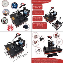 Prensa Térmica Sublimação 8x1 Caneca Camiseta Boné Chinelo Prato Copo 127V Importway Iwpts- - 5