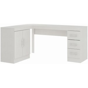 Mesa Escrivaninha 2 Portas e Gaveteiro 120/156x75x46,5cm 0714:branco