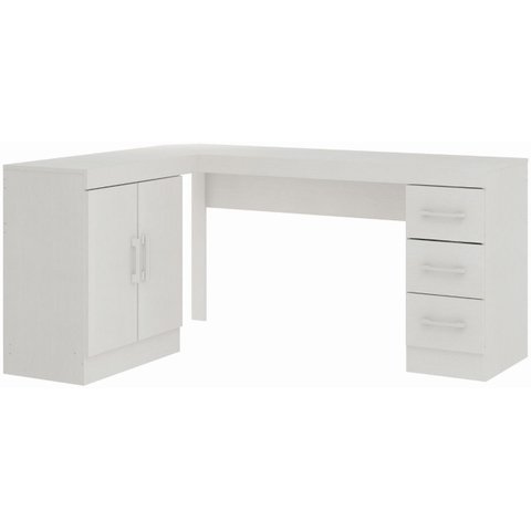 Mesa Escrivaninha 2 Portas e Gaveteiro 120/156x75x46,5cm 0714:branco