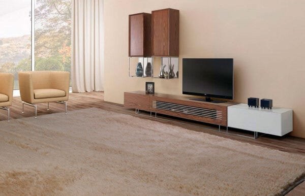 Tapete para Sala 2,00 x 2,40M Felpudo Pelo Alto 4cm Bege Claro - 1