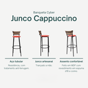 Ver imagem 4 de Kit 4 Banquetas 80cm para Balcão Ilha Bancada Área Gourmet Encosto em Junco Banco Itagold