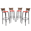 Ver imagem 1 de Kit 4 Banquetas 80cm para Balcão Ilha Bancada Área Gourmet Encosto em Junco Banco Itagold