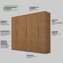 Ver imagem 5 de Guarda Roupa Casal 6 Portas e 6 Gavetas Atrice - Amêndola Touch