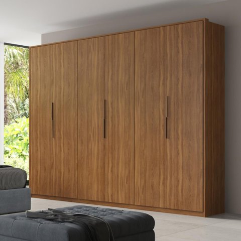 Guarda Roupa Casal 6 Portas e 6 Gavetas Atrice - Amêndola Touch