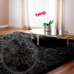 Tapete Muito Peludo Aconchego 2,00Mx2,50M Preto Casa Dona - 4