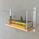 Ver imagem 2 de Prateleira de Parede Bracket Industrial 50cm Natural e Branco