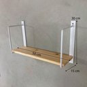 Ver imagem 6 de Prateleira de Parede Bracket Industrial 50cm Natural e Branco
