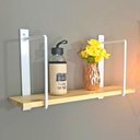 Ver imagem 4 de Prateleira de Parede Bracket Industrial 50cm Natural e Branco
