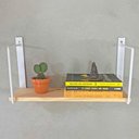 Ver imagem 1 de Prateleira de Parede Bracket Industrial 50cm Natural e Branco