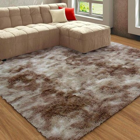 Tapete Sala/Quarto Felpudo Atrativo 2,00Mx3,00M Bege Casa Dona