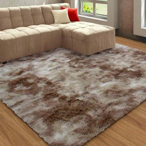 Tapete Sala/Quarto Felpudo Atrativo 2,00Mx3,00M Bege Casa Dona