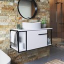 Ver imagem 2 de Gabinete Suspenso para Banheiro 80cm P1019 Branco com Cuba Berl Brancain