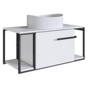 Ver imagem 1 de Gabinete Suspenso para Banheiro 80cm P1019 Branco com Cuba Berl Brancain