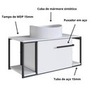 Ver imagem 6 de Gabinete Suspenso para Banheiro 80cm P1019 Branco com Cuba Berl Brancain