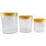 Conjunto 3 Potes Tampa Hermética Para Mantimentos Acrílico Amarelo - 1