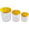 Conjunto 3 Potes Tampa Hermética Para Mantimentos Acrílico Amarelo - 7