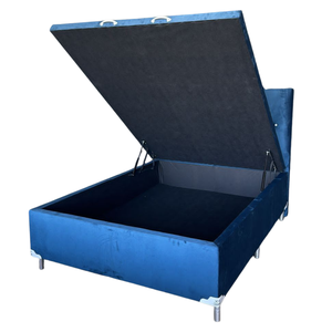 Cama Box Baú Casal Azul 138x188