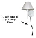 Ver imagem 2 de Arandela de Parede em Alumínio e Cúpula de Algodão para Sala, Quarto Cabeceira de Cama - Branco e Cú