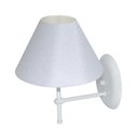 Ver imagem 5 de Arandela de Parede em Alumínio e Cúpula de Algodão para Sala, Quarto Cabeceira de Cama - Branco e Cú