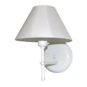 Ver imagem 3 de Arandela de Parede em Alumínio e Cúpula de Algodão para Sala, Quarto Cabeceira de Cama - Branco e Cú
