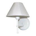 Ver imagem 3 de Arandela de Parede em Alumínio e Cúpula de Algodão para Sala, Quarto Cabeceira de Cama - Branco e Cú