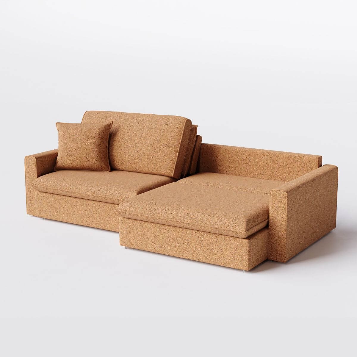 Sofá Cama Bélgica Retrátil e Reclínável 2,10m em Boucle Sheep Gold Mostarda - Home Mobily
